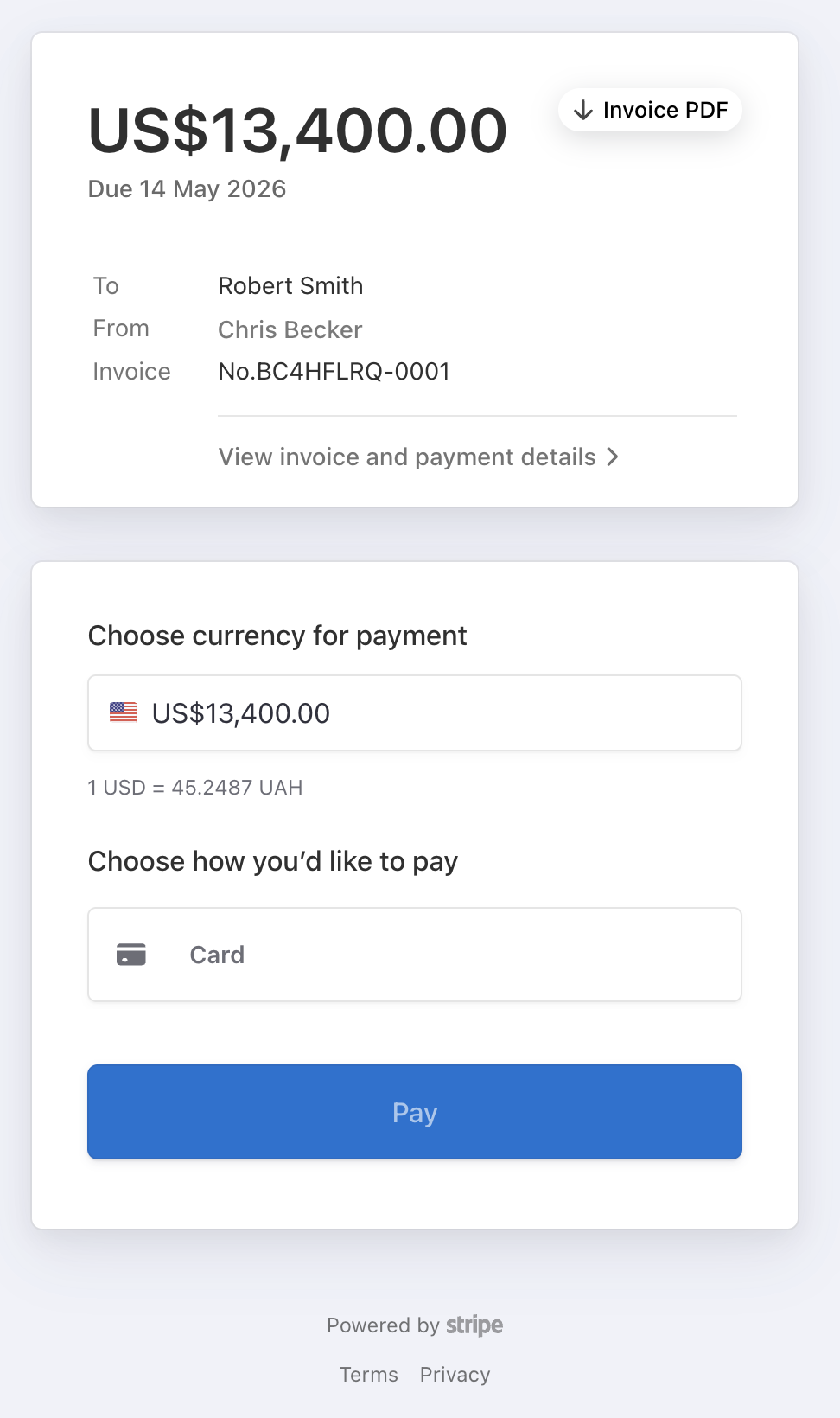 Invoices that capture payment