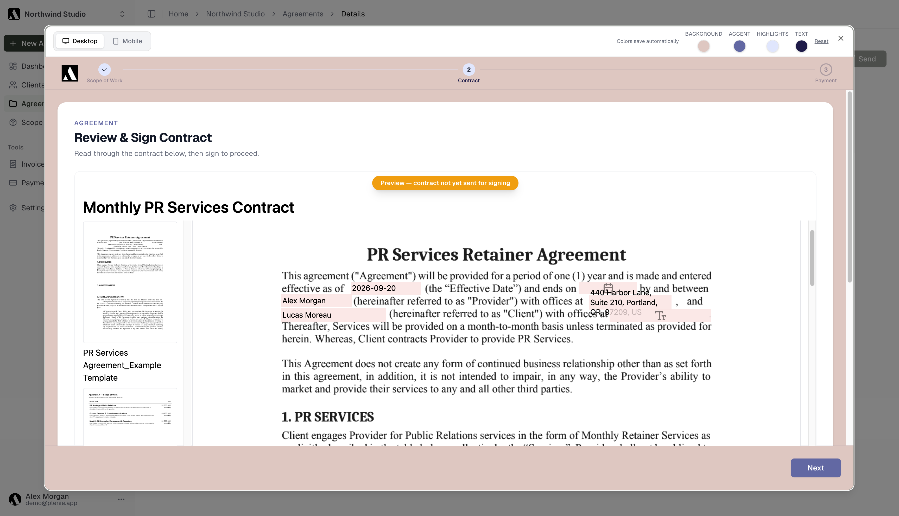 Contract step